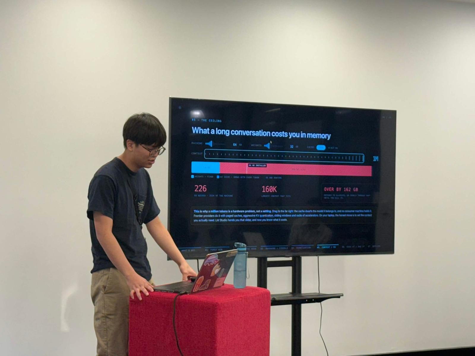 Students running language models locally on their laptops